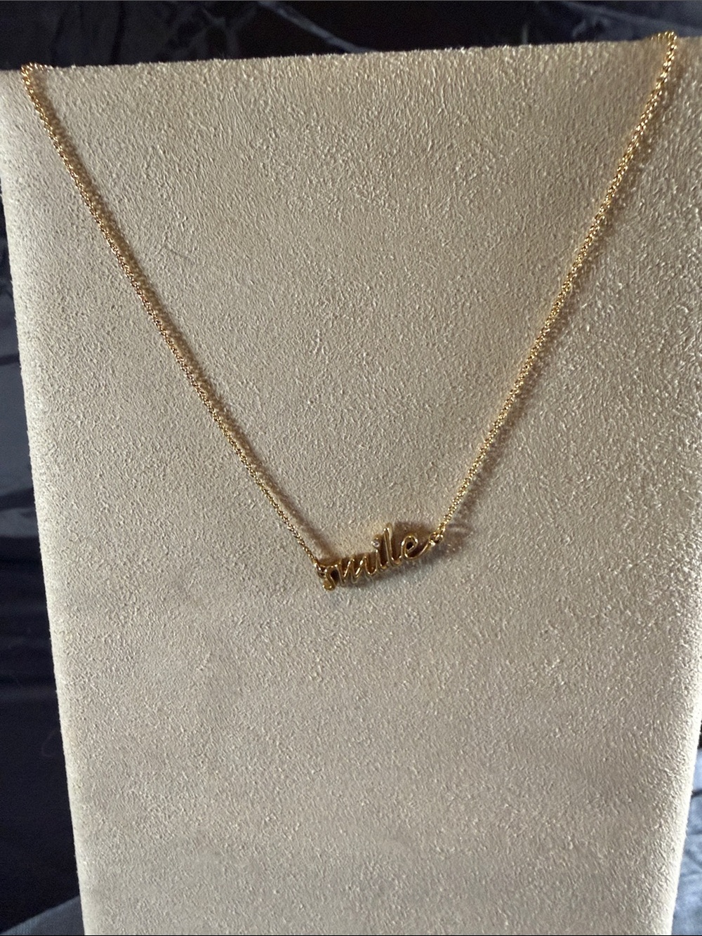 kate spade Gold 'smile' Script Pendant Necklace